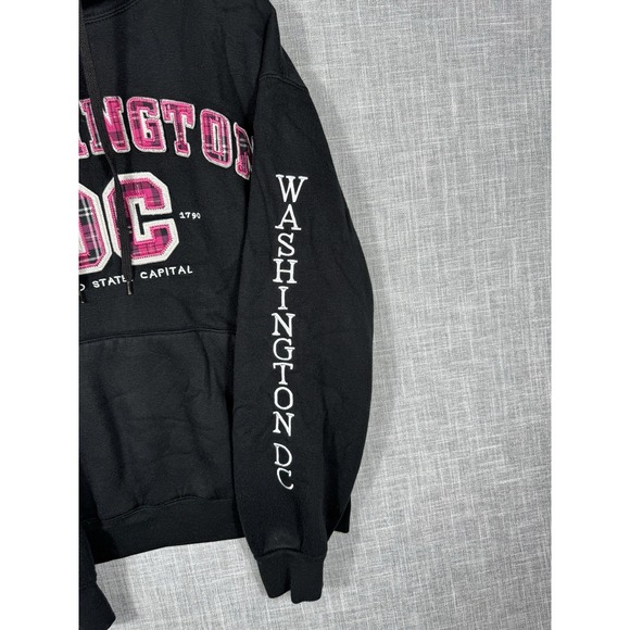 Washington DC USA Capital Black hoodie Sweater womens Large - Picture 3 of 8